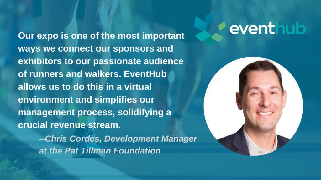 A quote from the Development Manager for the Pat Tillman Foundation about his experience working with EventHub